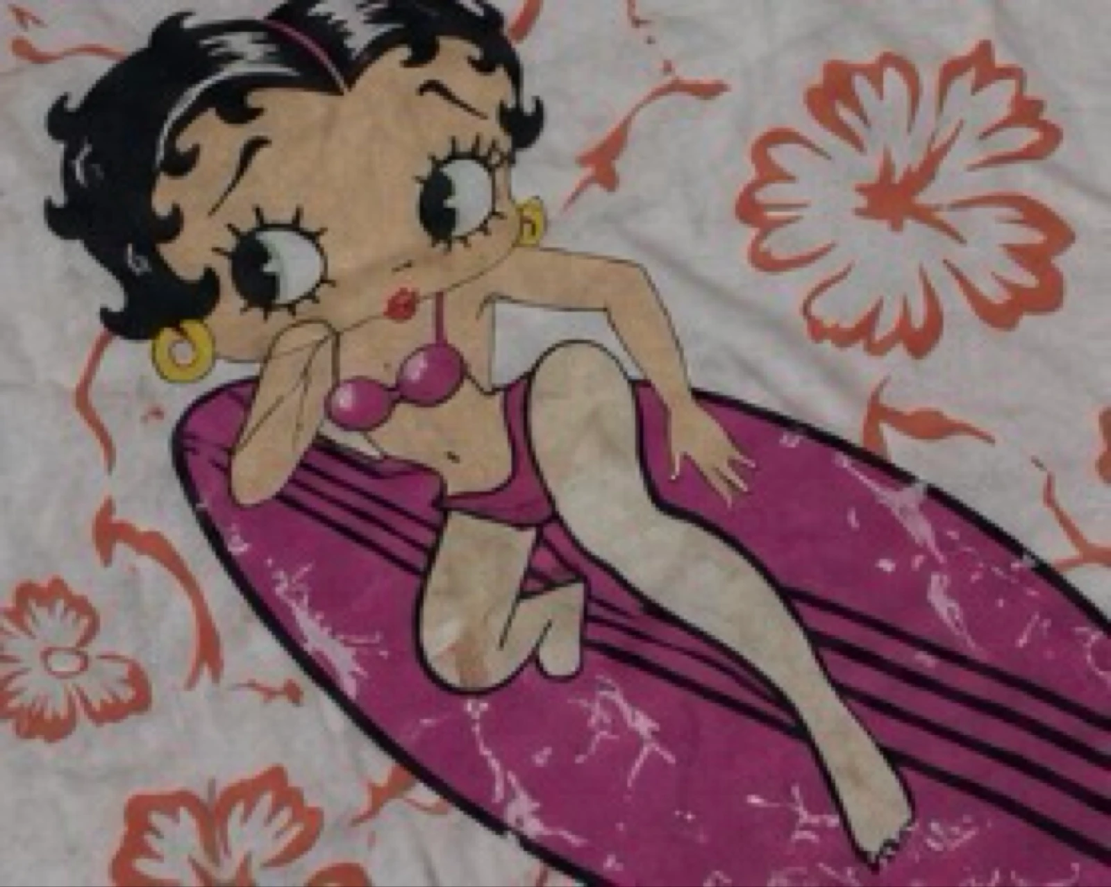 Conjunto de pijama Betty Boop blanco y rosa con estampado de surf talla S cómodo – photo 4